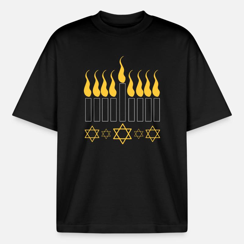 Hanoukka Hanoukka Hanoukka - T-shirt unisexe épais coupe boxy Stanley/Stella - noir