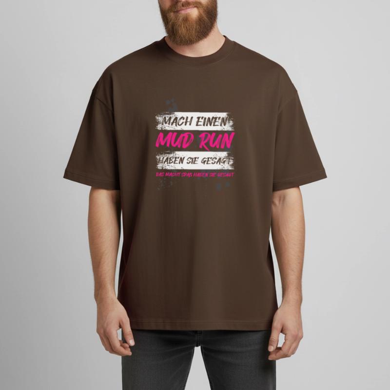 Faire une course dans la boue, une course dans la boue, une course dans la boue, une course dans la boue T-shirt unisexe boxy épais biologique Stanley/Stella