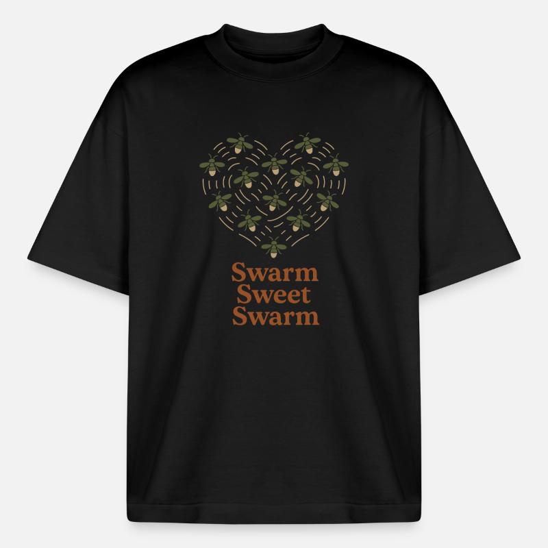 Firefly Summer Night Glow Bug Nostalgic - Boxy Heavyweight Unisex Organic T-Shirt von Stanley/Stella - Schwarz