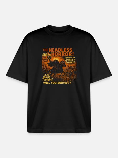 Den hovedløse gyser græskar film plakat halloween - Stanley/Stella unisex boxy heavyweight T-shirt økologisk - sort