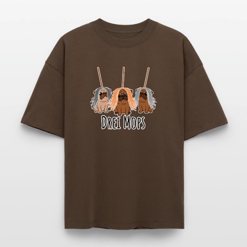 Zwei Mops - Hunde oder Putzgeräte? Hunde Humor? Boxy Heavyweight Unisex Organic T-Shirt von Stanley/Stella