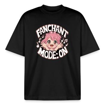 K-Pop Fanchant Corée Musique - T-shirt unisexe boxy épais biologique Stanley/Stella - noir - Devant - AI Model Male 185 light (185cm) & AI Model Female 172 dark (172cm)