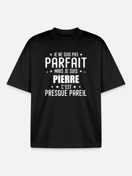 Stone: authentic, imperfect, top, perfection - Boxy Heavyweight Unisex Organic T-Shirt by Stanley/Stella - black