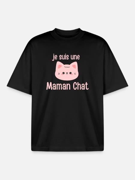 Ich bin eine Katzenmama - Boxy Heavyweight Unisex Organic T-Shirt von Stanley/Stella - Schwarz