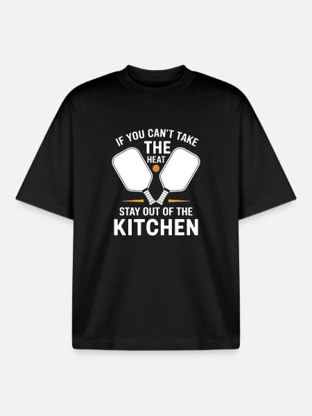 Dinkball Pickleball Outfit Paddle Crew - Boxy Heavyweight Unisex Organic T-Shirt by Stanley/Stella - black