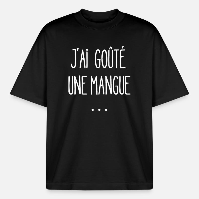 Ich habe eine Mango probiert - Boxy Heavyweight Unisex Organic T-Shirt von Stanley/Stella - Schwarz