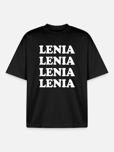 Lenia as a name - Boxy Heavyweight Unisex Organic T-Shirt by Stanley/Stella - black