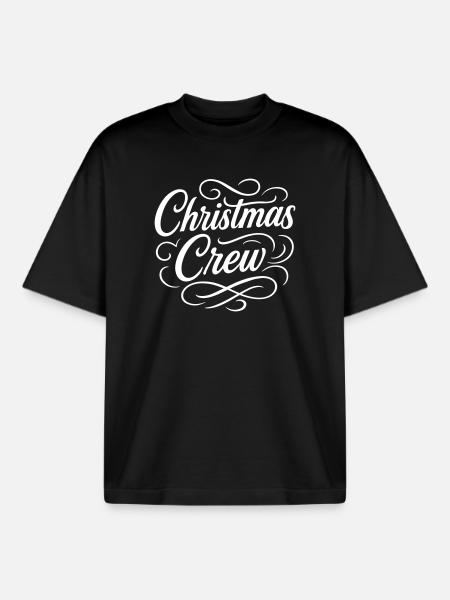 Christmas Crew Weihnachten - Boxy Heavyweight Unisex Organic T-Shirt by Stanley/Stella - black