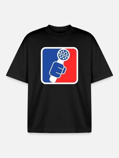 Microphone Check League Icon – Sportfan - Boxy Heavyweight Unisex Organic T-Shirt von Stanley/Stella - Schwarz