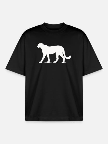 Guépard - T-shirt unisexe boxy épais biologique Stanley/Stella - noir