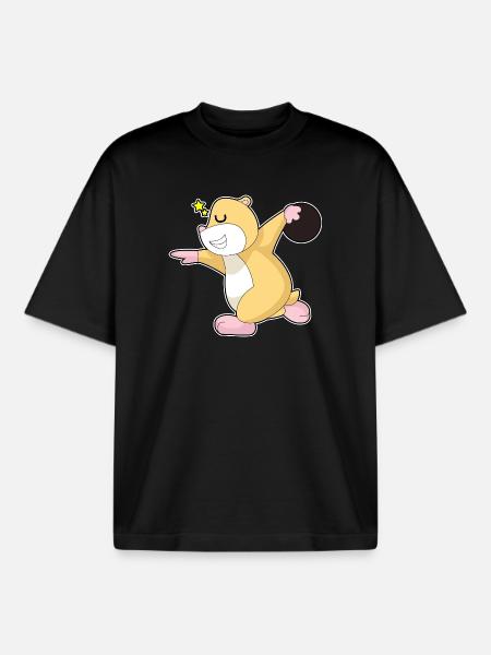 Hamster Bowling Bowlingkugel - Boxy Heavyweight Unisex Organic T-Shirt von Stanley/Stella - Schwarz