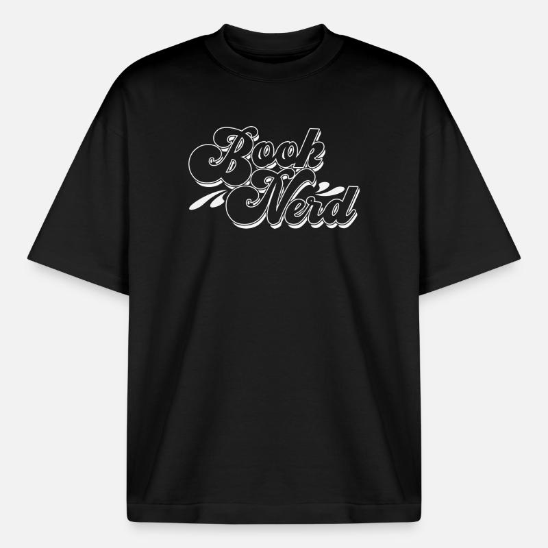 Brook Nerd Script Logo - Heavyweight Unisex Boxy T-Shirt von stanley/stella	 - Schwarz