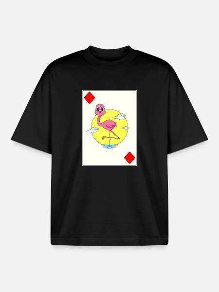 Flamingo Poker Poker Kortspil - Stanley/Stella unisex boxy heavyweight T-shirt økologisk - sort
