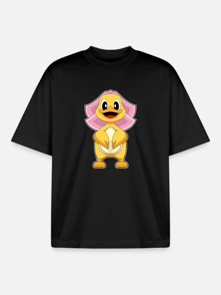 Duck Bridal Veil Wedding - Boxy Heavyweight Unisex Organic T-Shirt by Stanley/Stella - black