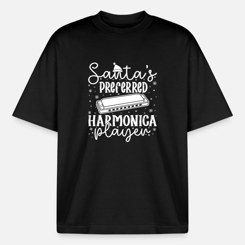 Harmonica Musican Santa´s Preferred Harmonica - Boxy Heavyweight Unisex Organic T-Shirt von Stanley/Stella - Schwarz