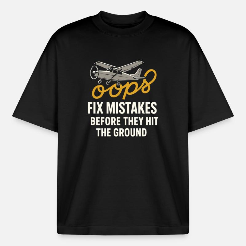 Fluglehrer Cfi Pilot Luftfahrtlehrer - Boxy Heavyweight Unisex Organic T-Shirt von Stanley/Stella - Schwarz