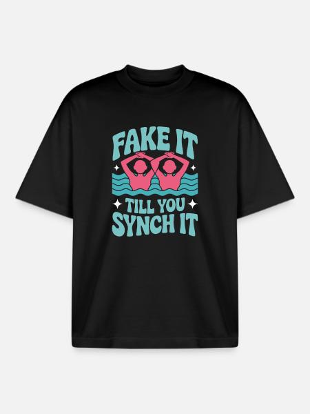 Synchronschwimmen Kunstschwimmen Wassersport - Boxy Heavyweight Unisex Organic T-Shirt von Stanley/Stella - Schwarz