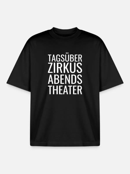 Cirque le jour, théâtre le soir - T-shirt unisexe boxy épais biologique Stanley/Stella - noir