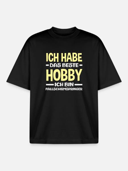 Funny Skydiver Adrenaline Junkie Hobby - Boxy Heavyweight Unisex Organic T-Shirt by Stanley/Stella - black
