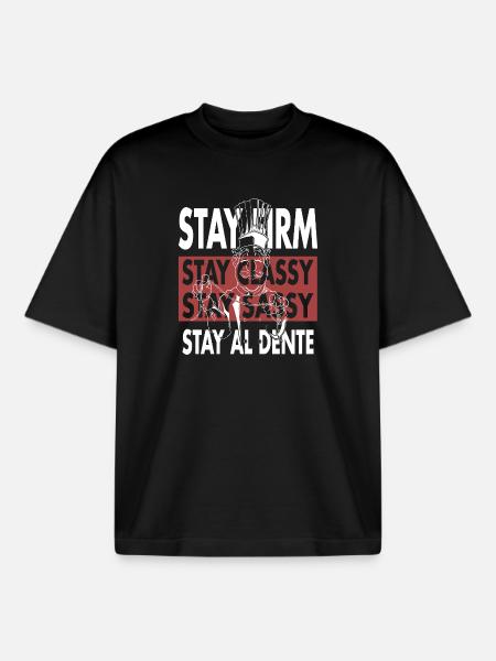Stay Al Dente- Funny Sassy Chef - Boxy Heavyweight Unisex Organic T-Shirt by Stanley/Stella - black