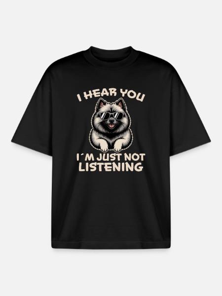 Keeshond Saying Dogs Funny Keeshond Gift - Boxy Heavyweight Unisex Organic T-Shirt by Stanley/Stella - black