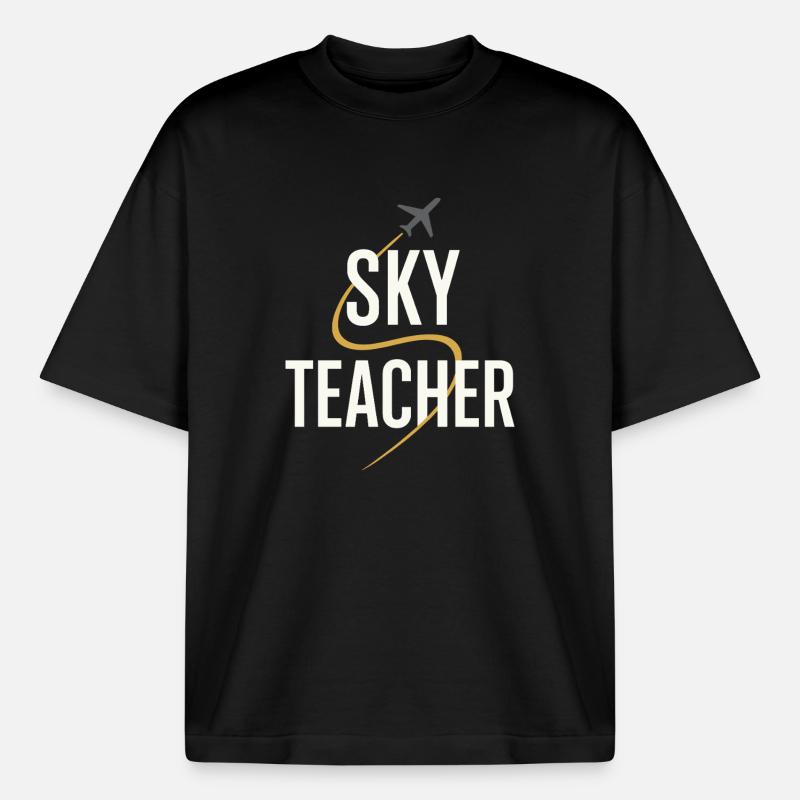 Fluglehrer Cfi Pilot Luftfahrtlehrer - Boxy Heavyweight Unisex Organic T-Shirt von Stanley/Stella - Schwarz