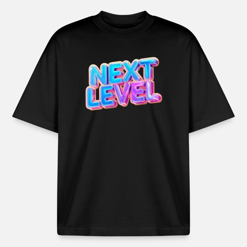 3D-Text der nächsten Stufe – mutiges Verlaufsdesign - Boxy Heavyweight Unisex Organic T-Shirt von Stanley/Stella - Schwarz
