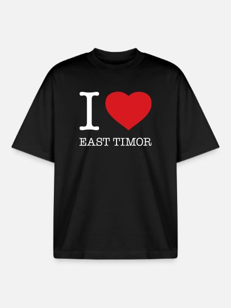 J’adore Timor oriental - T-shirt unisexe boxy épais biologique Stanley/Stella - noir