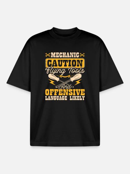 Car Mechanic Mechatronics Technician Screwdriver Gift - Boxy Heavyweight Unisex Organic T-Shirt by Stanley/Stella - black