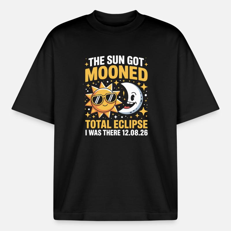 Sonne Mond Total Eclipse Spruch - Boxy Heavyweight Unisex Organic T-Shirt von Stanley/Stella - Schwarz