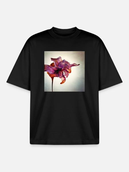 Withered Flower - Boxy Heavyweight Unisex Organic T-Shirt by Stanley/Stella - black