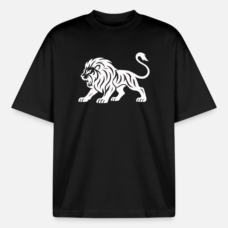 Tiger Silhouette  - Boxy Heavyweight Unisex Organic T-Shirt von Stanley/Stella - Schwarz