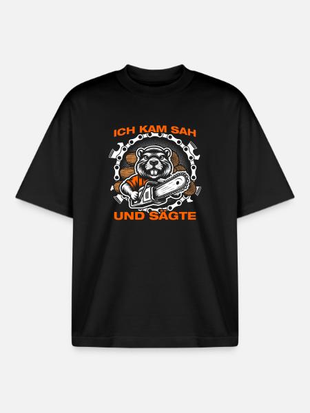 Wood Making Chainsaw Lumberjack Lumberjack Lumberjack - Boxy Heavyweight Unisex Organic T-Shirt by Stanley/Stella - black