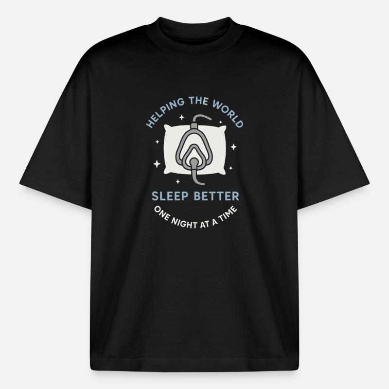 Sleep Technologist Polysomnographic Tech Rpsgt - Boxy Heavyweight Unisex Organic T-Shirt by Stanley/Stella - black
