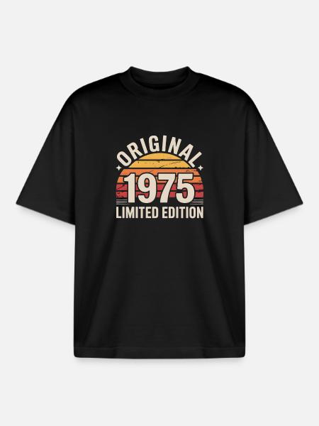 Original 1975 Limited Edition - Boxy Heavyweight Unisex Organic T-Shirt by Stanley/Stella - black