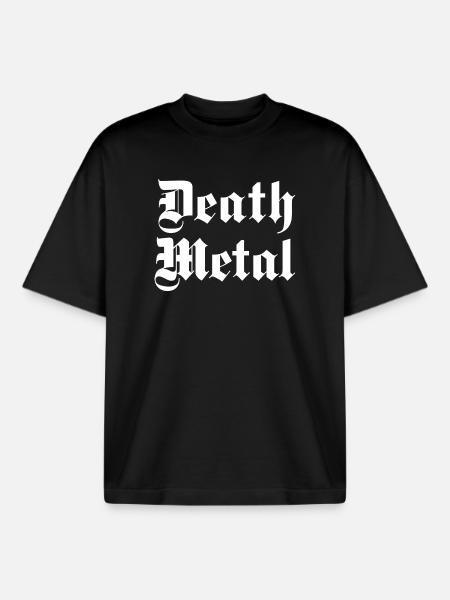 Death Metal Glyphs Tee - Boxy Heavyweight Unisex Organic T-Shirt by Stanley/Stella - black