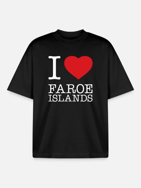 j’adore Îles Féroé - T-shirt unisexe boxy épais biologique Stanley/Stella - noir