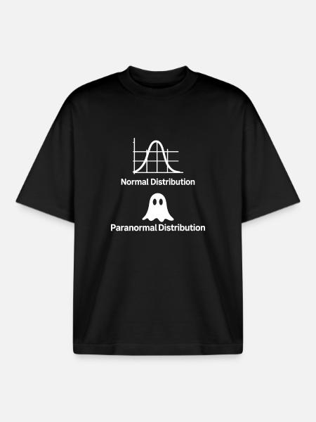 Math Teacher Normal vs Paranormal Distribution - Boxy Heavyweight Unisex Organic T-Shirt by Stanley/Stella - black