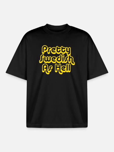Swedish Sverige Sweden - Boxy Heavyweight Unisex Organic T-Shirt by Stanley/Stella - black