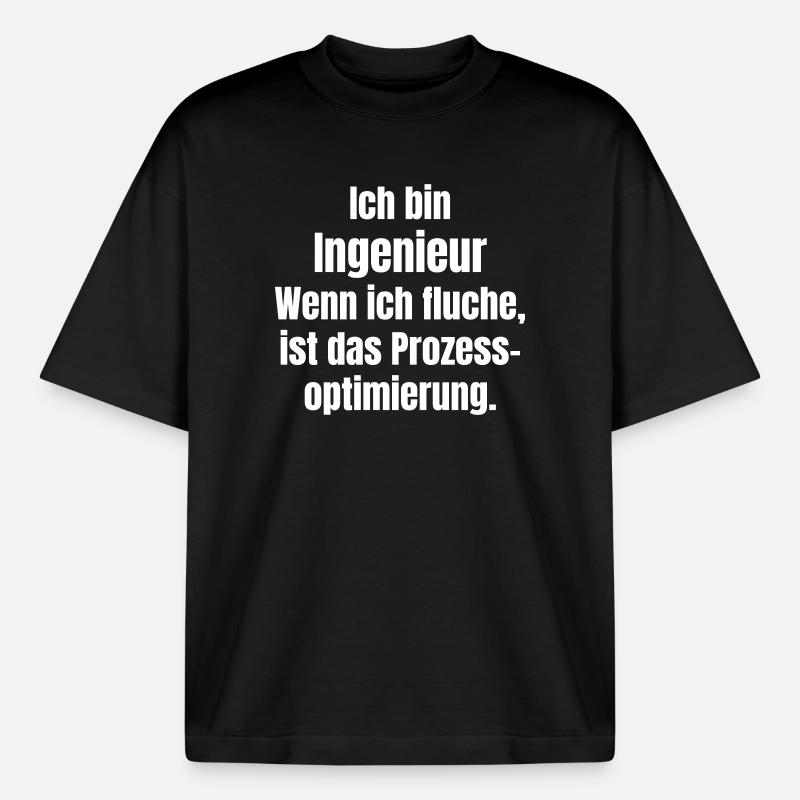 Engineer Saying Process Optimization - Boxy Heavyweight Unisex Organic T-Shirt by Stanley/Stella - black
