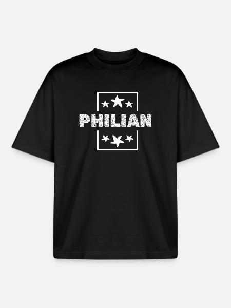 Philian - T-shirt unisexe boxy épais biologique Stanley/Stella - noir