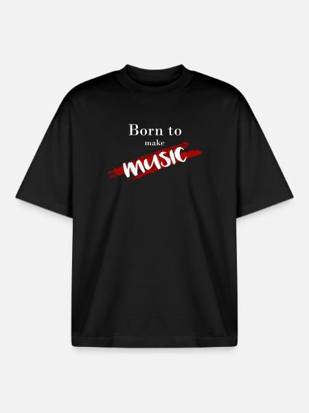 Born To Make Music - Boxy Heavyweight Unisex Organic T-Shirt von Stanley/Stella - Schwarz