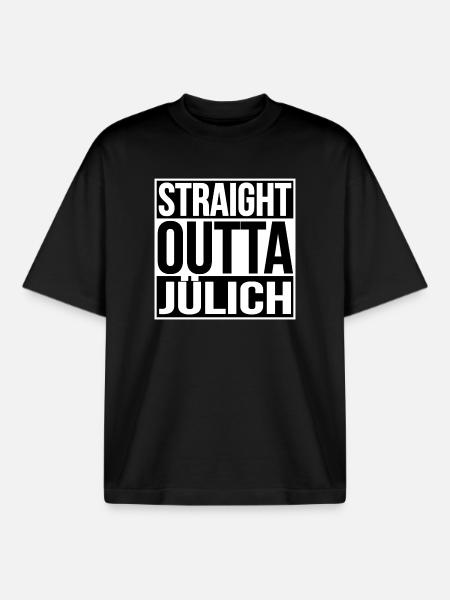Straight Outta Jülich - Boxy Heavyweight Unisex Organic T-Shirt by Stanley/Stella - black