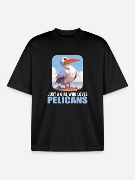 Pelicans Pelican - Boxy Heavyweight Unisex Organic T-Shirt by Stanley/Stella - black