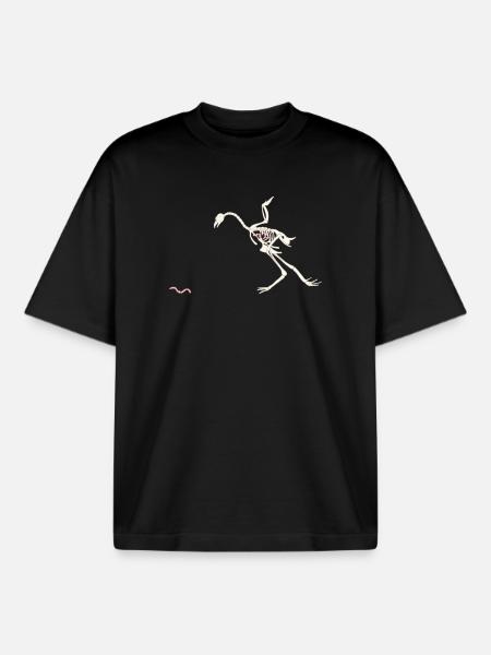 Free and Happy Shelled Hen - Boxy Heavyweight Unisex Organic T-Shirt by Stanley/Stella - black