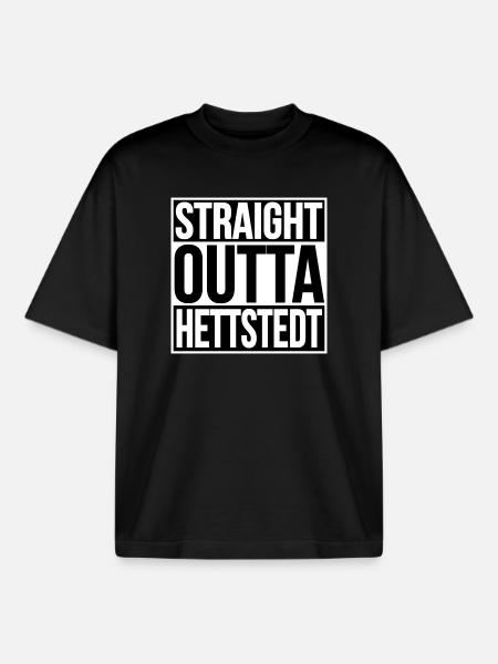 STRAIGHT OUTTA Hettstedt - Boxy Heavyweight Unisex Organic T-Shirt by Stanley/Stella - black
