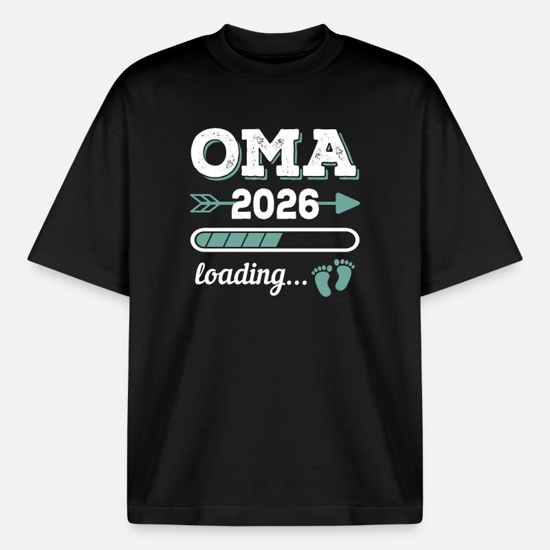 Oma 2026 Loading Werdende Großmutter Geschenkidee - Boxy Heavyweight Unisex Organic T-Shirt von Stanley/Stella - Schwarz