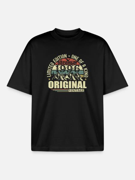 December 1996 December Anniversary December 1996 - Boxy Heavyweight Unisex Organic T-Shirt by Stanley/Stella - black
