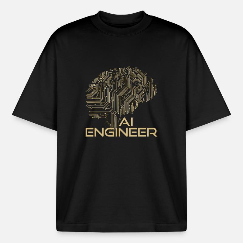 AI Engineer – Artificial Intelligence & Technology - Boxy Heavyweight Unisex Organic T-Shirt by Stanley/Stella - black