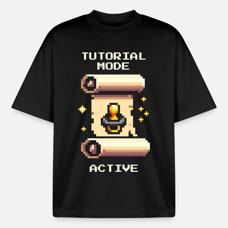 Tutorialmodus aktiv | Eltern im Lernlevel - Boxy Heavyweight Unisex Organic T-Shirt von Stanley/Stella - Schwarz